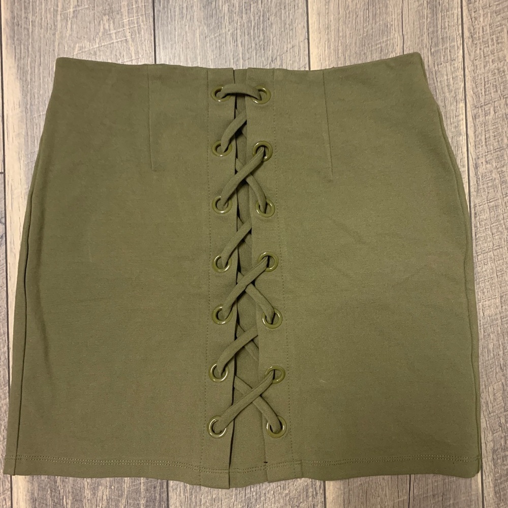 Green Shinestar Mini Skirt